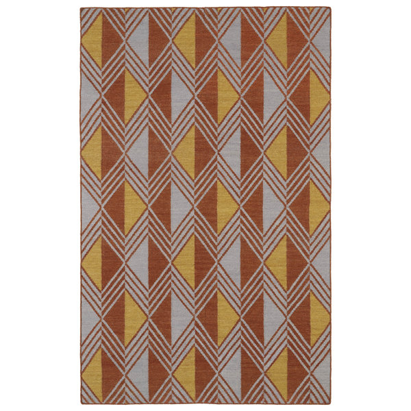 Oliver Westchester Flatweave Wool Gray/Orange/Yellow Rug